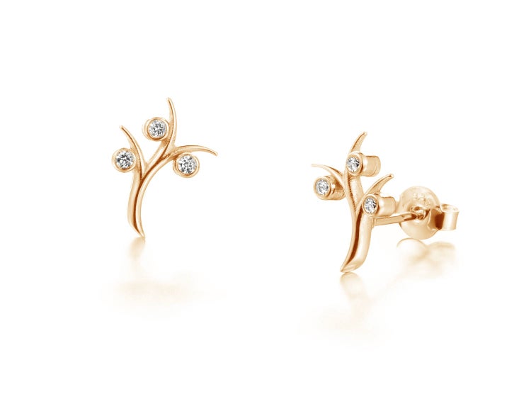 Eelis Aleksi / Lumoava - Enchanted (earrings, golden, with diamonds)